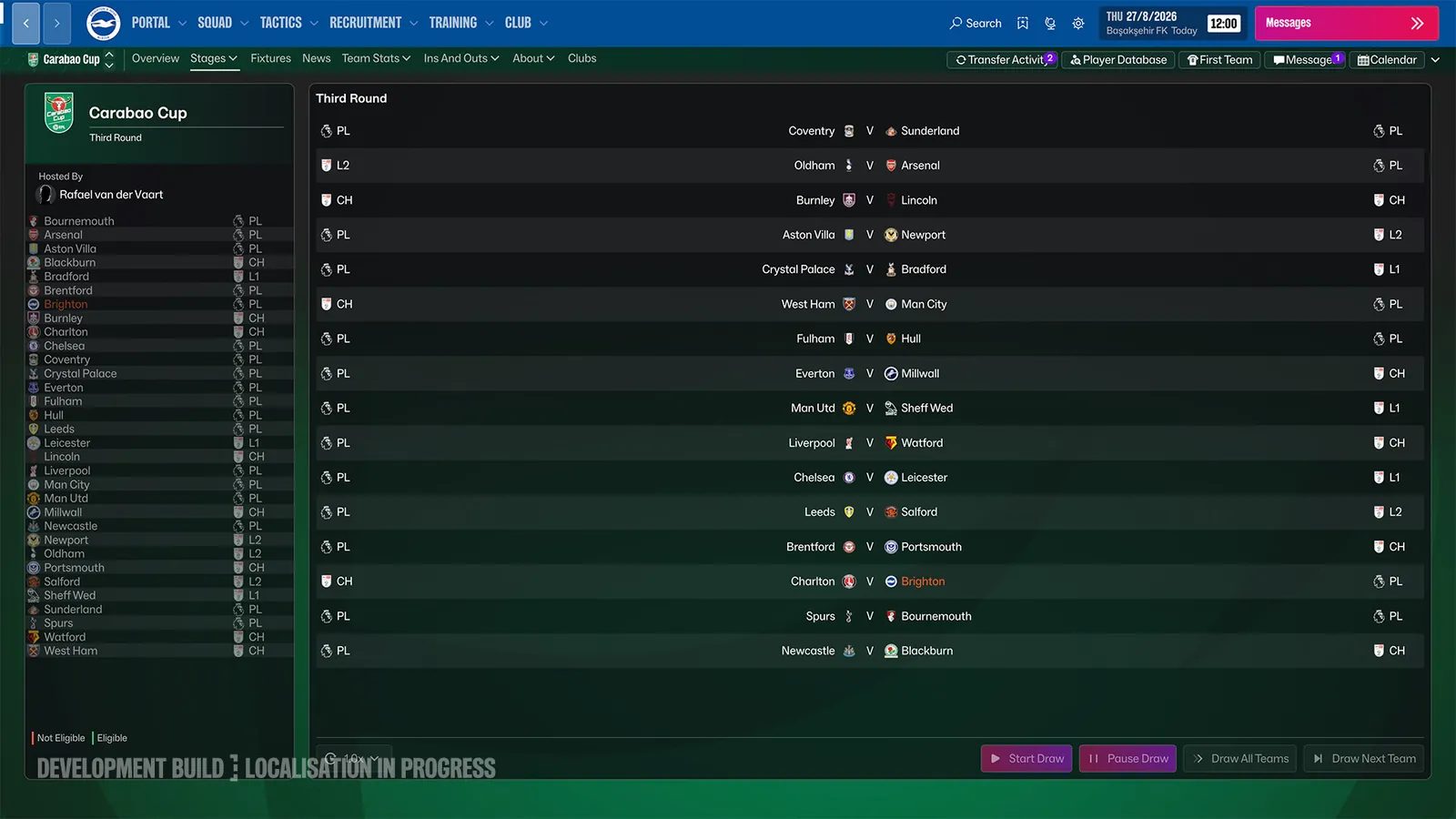 Editing competitions and cup draws