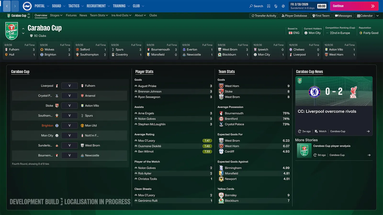 The FM27 match preview during Launch Preview