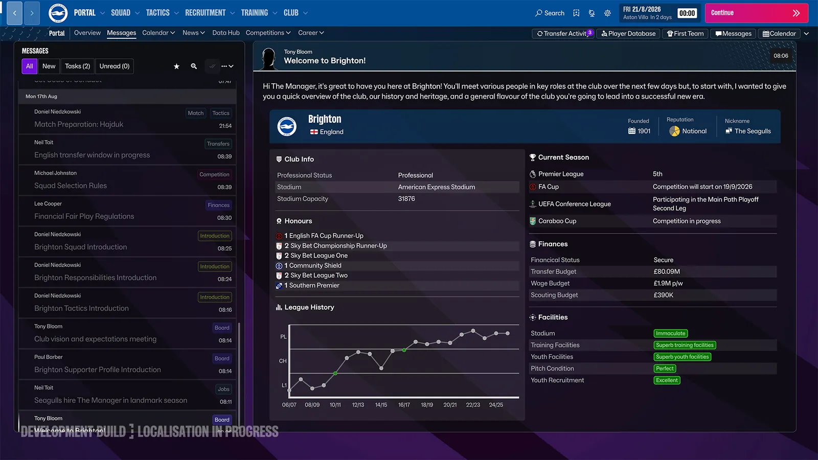 Player development through FM27 training